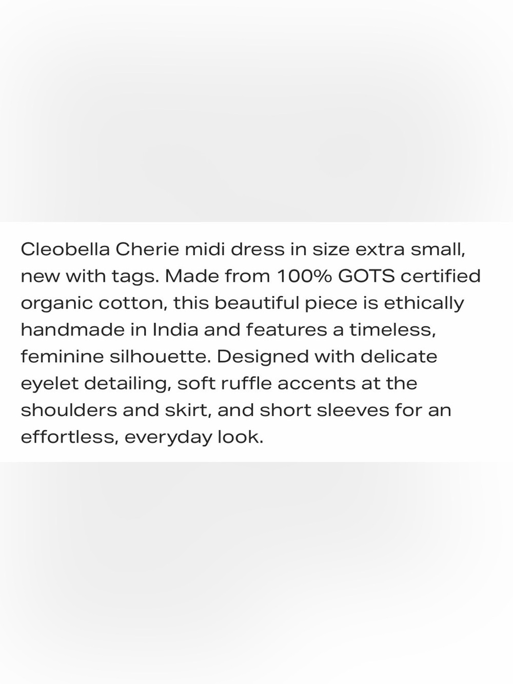Cleobella Cherie organic cotton Midi Dress-NWT - Picture 6 of 14